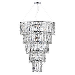 Dar Escala 6 Light Round Crystal Pendant