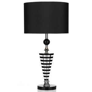 Dar Hudson Table Lamp K9 Crystal Black/ Clear with Shade