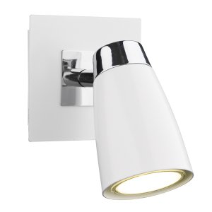 Dar Loft 1 Light Low Energy Spot Switch Polished Chrome/Matt Wht