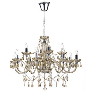 Dar Raphael 12 Light Chandelier Champagne Crystal