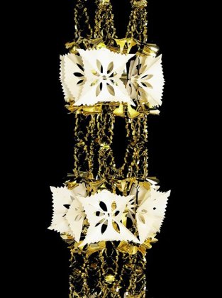 Premier Decorations 8 Section Foil Garland 2.7M x 33cm - Gold & Ivory