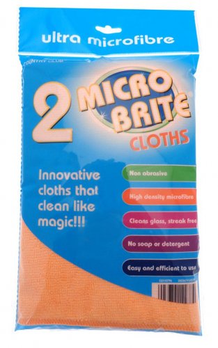 Country Club Micro Brite Ultra Microfibre Cloths (Pack of 2)
