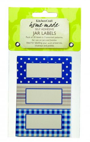Home Made Self-Adhesive Jam Jar Labels Stitched Stripes (Pack of 30)