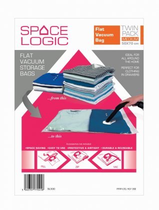 Space Logic Medium Flat Vacuum Storage Back - 2 Pack