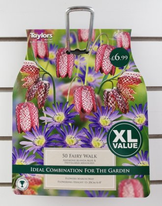 Taylors Fairy Walk Anemone Blanda Blue & Fritillaria Meleagris - 50 Bulbs