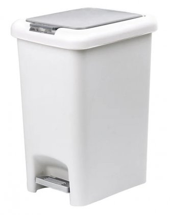 Casa&Casa Fairmont 20L Double Opening Pedal Bin White/Grey