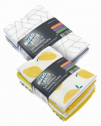 Country Club Micro Brite 5 Pack Microfibre Cleaning Cloths - Assorted