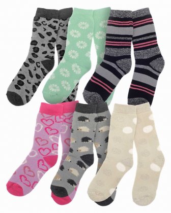 Country Club Therma Feet Extra Warm Thermal Socks - Ladies Assorted