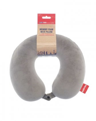 Beamfeature Country Club Memory Foam Design Travel Neck Pillow - Grey