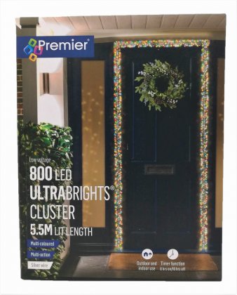 Premier Decorations UltraBrights Cluster Lights 800 LED - Multicoloured
