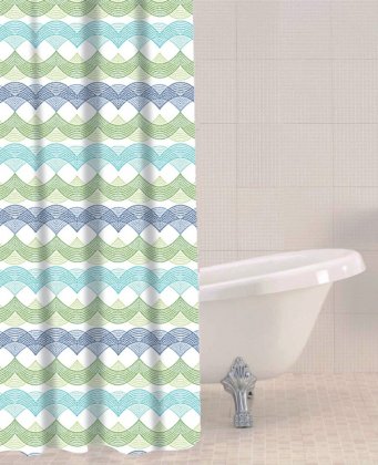 Sabichi Waves Peva Shower Curtain