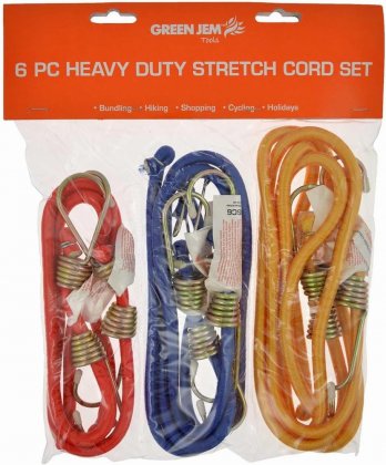 Green Jem 6 Pce Heavy Duty Bungee Set