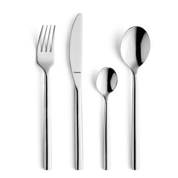 4 Forks 4 Dessert Spoons and 4 Teaspoons Amefa Bistro 16 Piece 4 Person Cutlery Set in Black Includes 4 Knives 