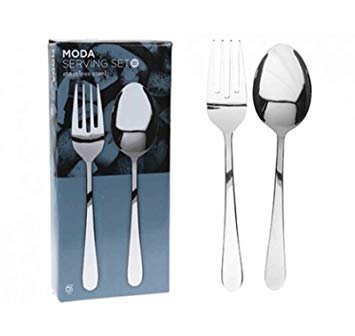 Moda Stainless Steel Serving Spoon & Fork Set
