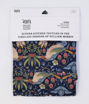 William Morris Navy Minor Strawberry Thief Halter Apron