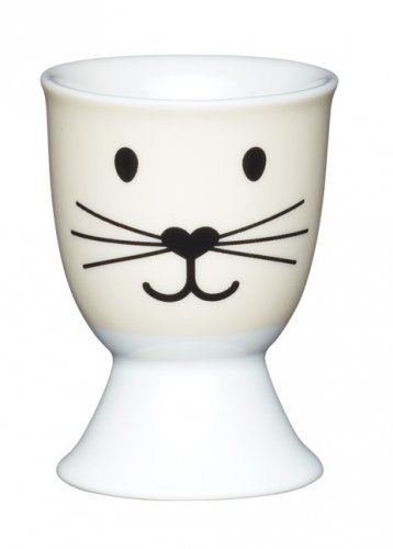 KitchenCraft Porcelain Egg Cup Cat Face Design