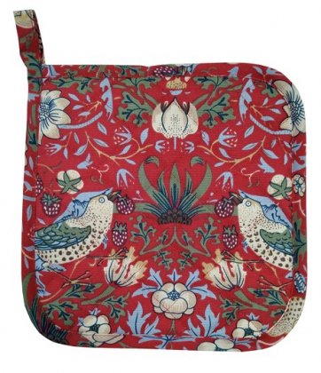William Morris Red Minor Strawberry Thief Pot Holder