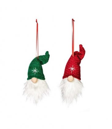 Premier Decorations 11cm Hanging Gnome Head - Assorted