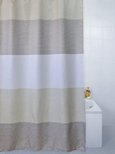 Blue Canyon Striped Shower Curtain Cream