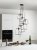 Dar Tower 6 Light Cluster Pendant Black