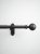 Rothley 25mm x 1219mm Curtain Pole with Solid Orb Finials & Brackets - Matt Black