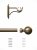 Rothley 25mm x 1219mm Curtain Pole with Solid Orb Finials & Brackets - Antique Brass