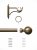 Rothley 25mm x 1219mm Curtain Pole with Solid Orb Finials, Brackets & Curtain Rings - Antique Brass