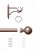 Rothley 25mm x 1219mm Curtain Pole with Solid Orb Finials, Brackets & Curtain Rings - Antique Copper