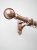 Rothley 25mm x 1829mm Curtain Pole with Solid Orb Finials, Brackets & Curtain Rings - Antique Copper