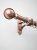 Rothley 25mm x 1219mm Curtain Pole with Solid Orb Finials, Brackets & Curtain Rings - Antique Copper