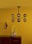 Dar Takara 6 Light Semi-Flush Matt Black & Bronze with Black Confetti Glass