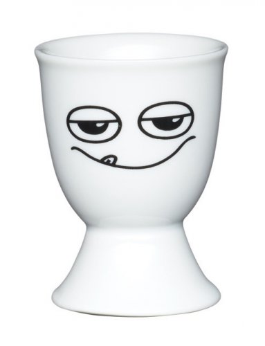 KitchenCraft Porcelain Egg Cup Fan Face Design