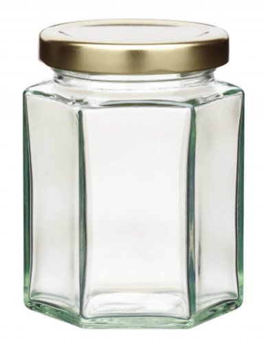 Home Made Hexagonal Jar with Twist-off Lid, 227ml