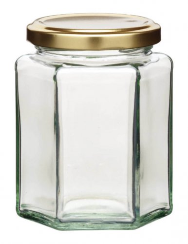 Home Made Hexagonal Jar with Twist-off Lid, 340ml