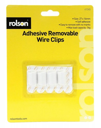 Rolson 4pc Removable Adhesive Wire Clip