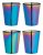 BarCraft Metallic Finish Glass Shot Glasses 50ml (Set of 4)