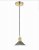 Hadano 1 Light Pendant Natural Brass With Olive Green Shade