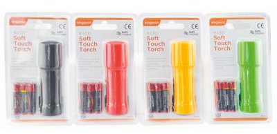 Kingavon 9 LED Soft Touch Torch with Batteries - Assorted