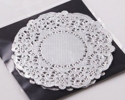 NJ Products Cocktail Silver Lacy Doilies 3.5" (Pack of 25)