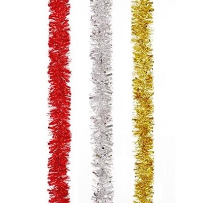 Premier Decorations Shiny Tinsel 2M x 75mm - Assorted