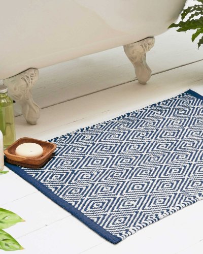 Dimond Bathmat Navy Recycled Fabrics 50x80cm