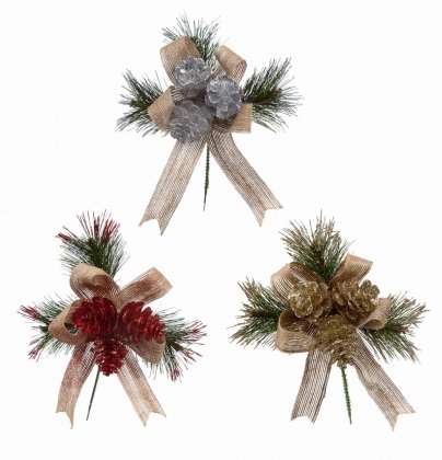 Premier Decorations Cone & Ribbon Pick - Assorted