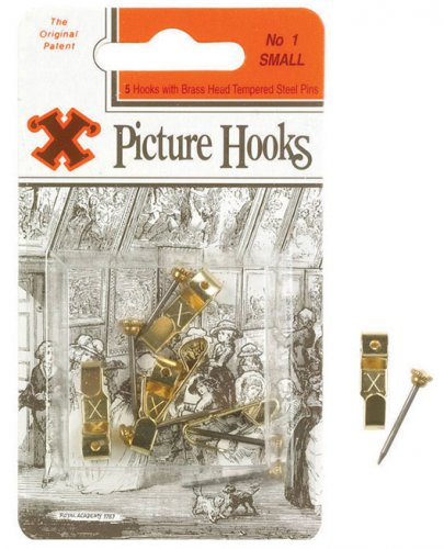 X Brass Picture Hooks x5 No1