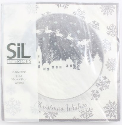 SiL Snowglobe Napkins (Pack of 16)