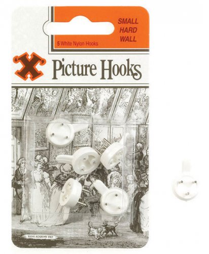 X Hardwall Small White Picture Hooks Pack of 5