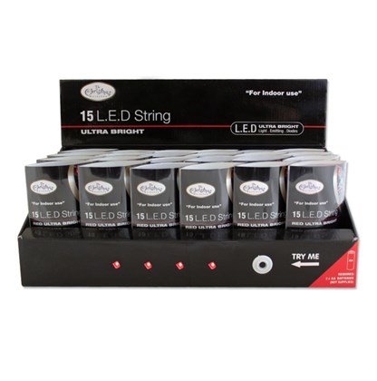 The Christmas Workshop 15 LED Battery Operated String Lights - Red