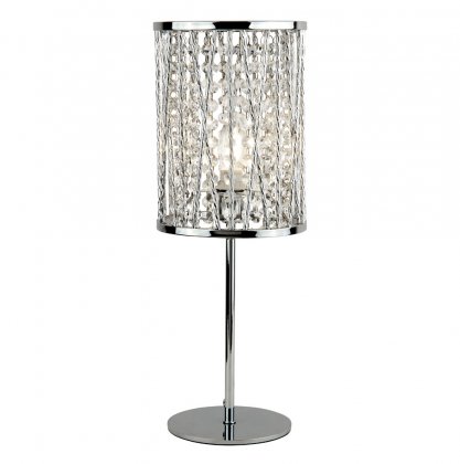 Searchlight Elise Table Lamp, Chrome , Crystal Drops