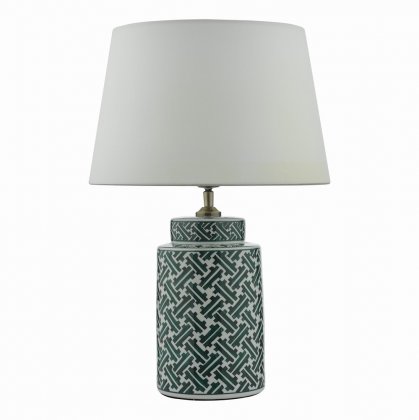 Reese 1 Light Ceramic Table Lamp Green & Blue Print Base Only