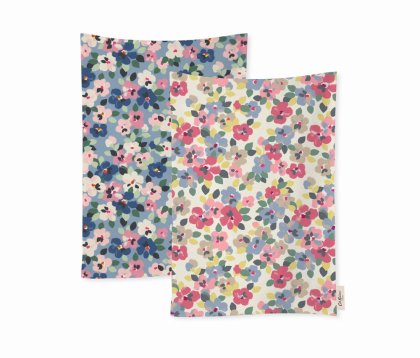 Cath Kidston Painted Pansies Set of 2 Tea Towels