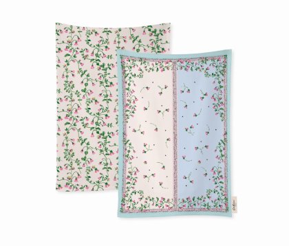 Cath Kidston Twin Flowers Set of 2 Tea Towels